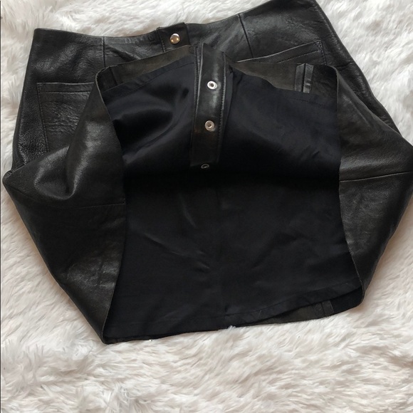 SOLD! Reformation 100% leather black Tucson skirt - Picture 5 of 7